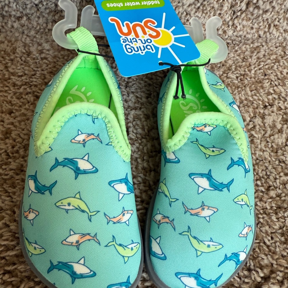 Bring on the Sun Toddler Shark Print Water Shoes